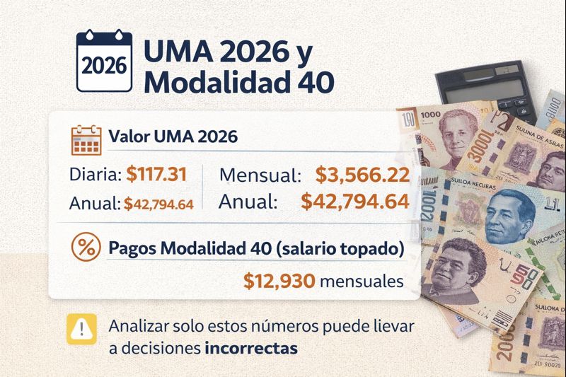 UMA 2026 y Modalidad 40