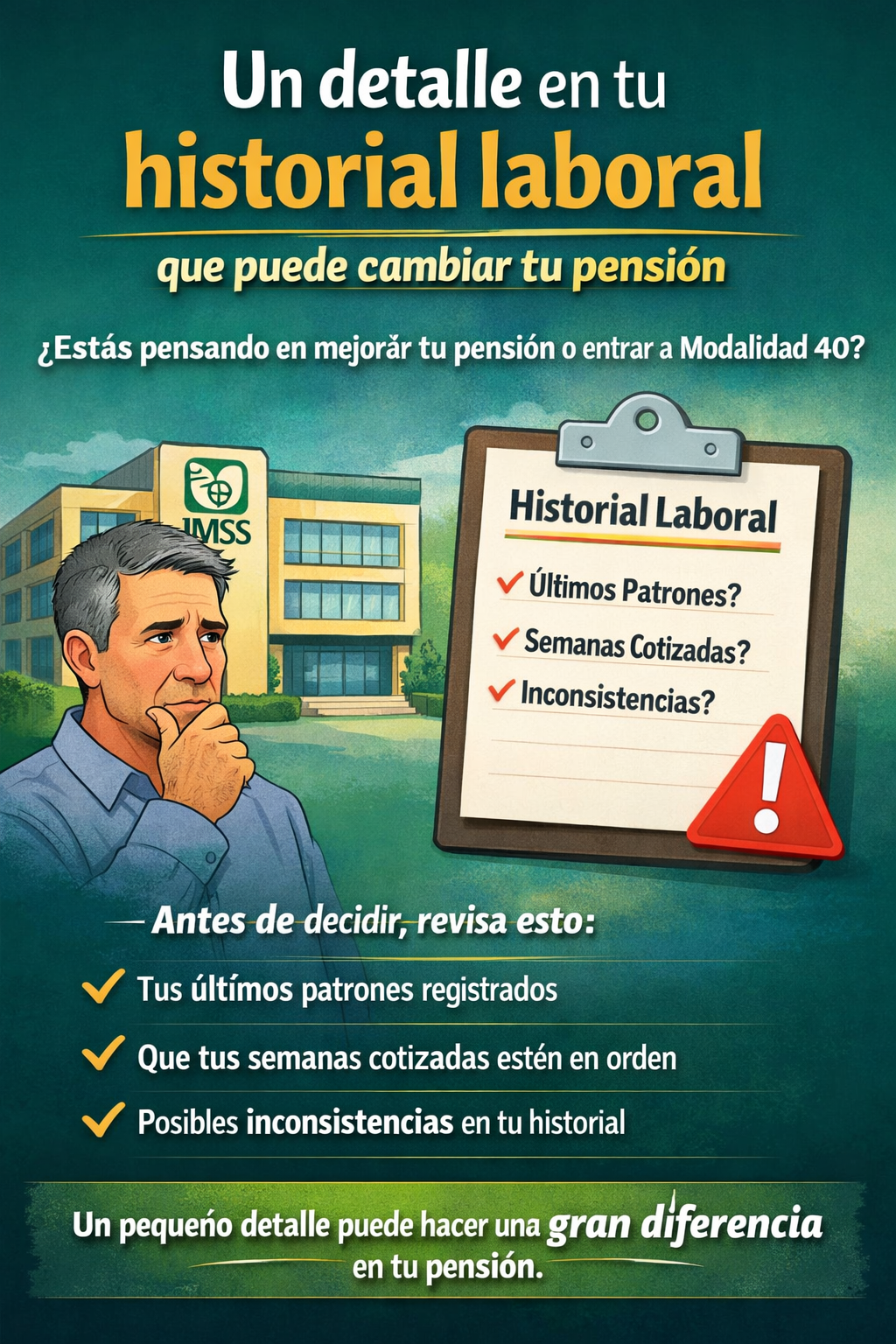Un detalle en tu historial laboral que puede cambiar tu pensión