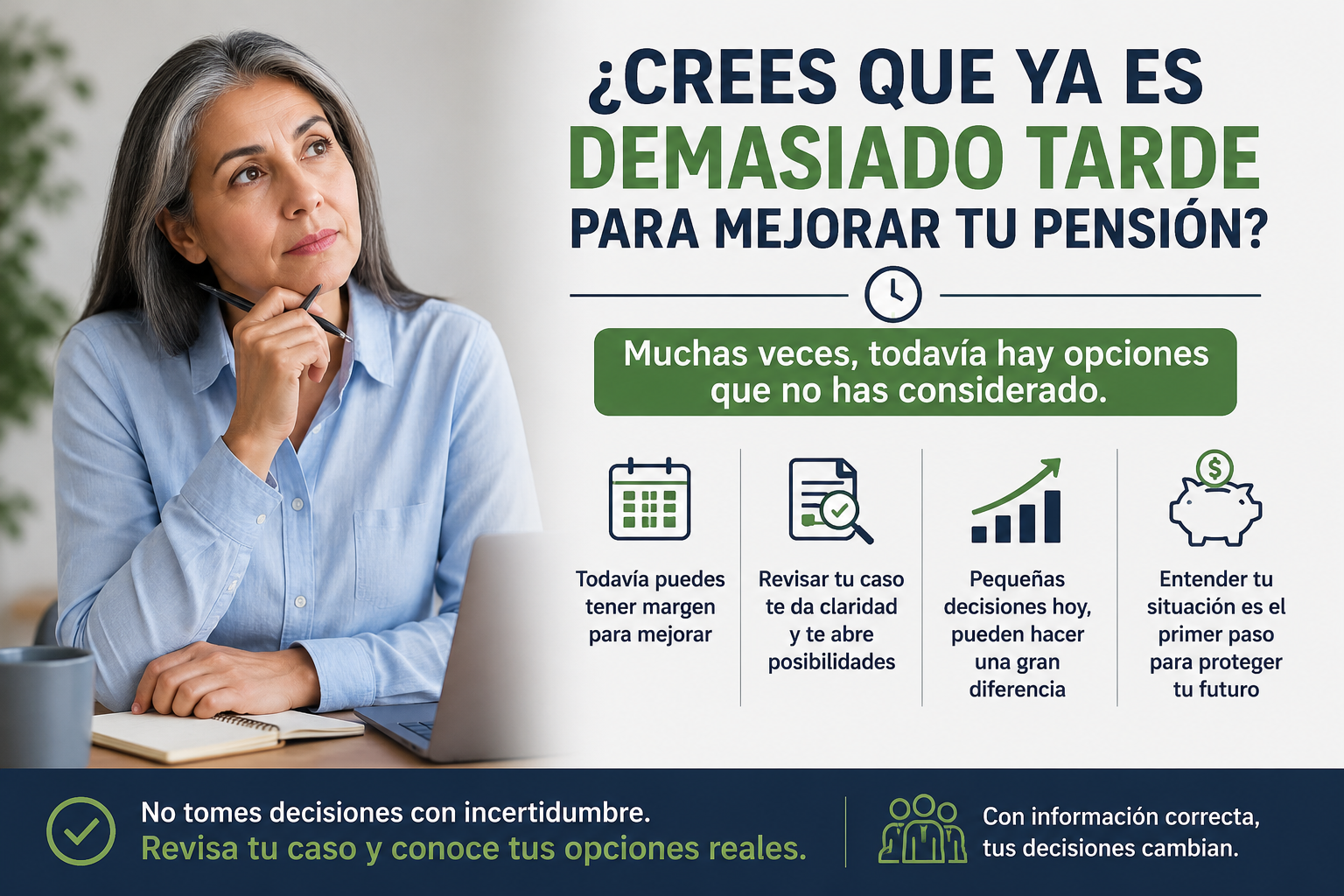 ¿Crees que ya es demasiado tarde para mejorar tu pensión? Muchas veces no es así